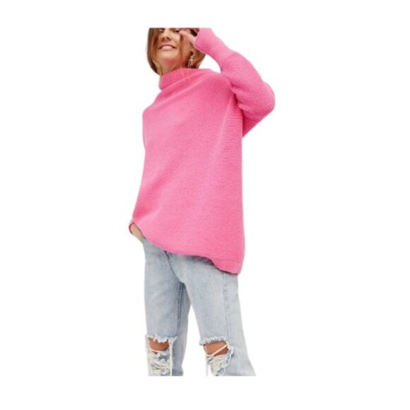 Free People Ottoman Slouchy Tunic Sweater – Pink – Size Medium – Like New - Picture 2 of 6